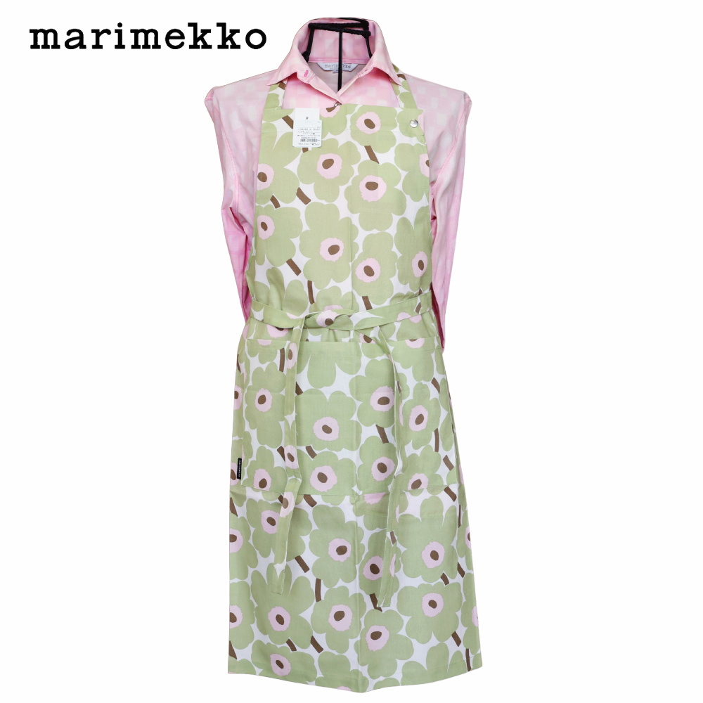 ミニウニッコ　ライトグリーン×ライトピンク　エプロン　日本限定カラー