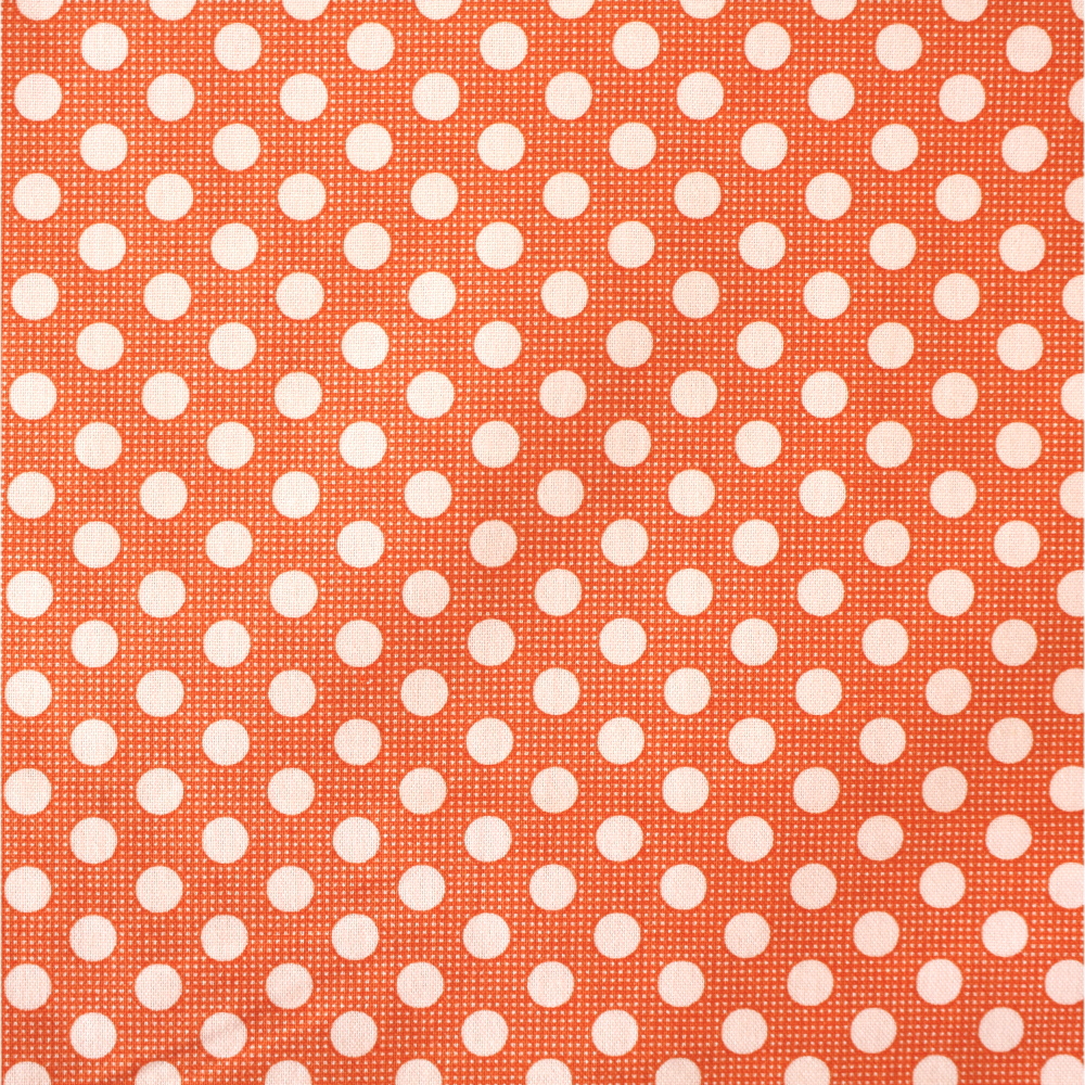 Medium Dots（ミディアムドット）　ジンジャー（オレンジ）　 コットン生地