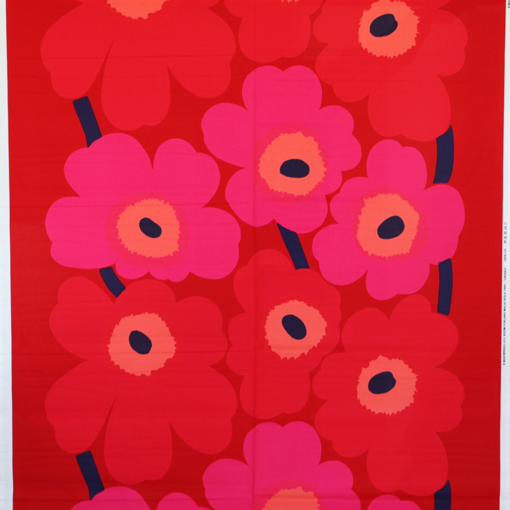 UNIKKO （ウニッコ/花柄大） No.301（赤地＆赤・ピンク）10cm単位