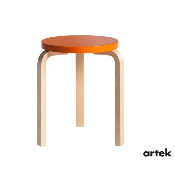 [ artek （アルテック）]　スツール60 （椅子） 3本脚　パイミオカラー オレンジ　Stool60