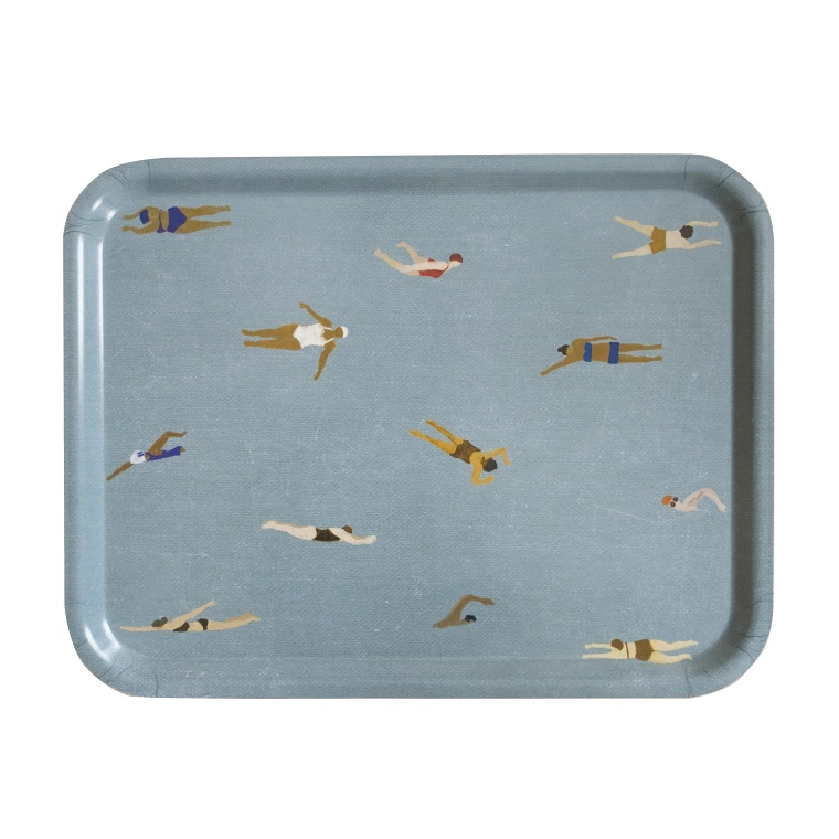 木製トレイ SWIMMERS ブルー 43×33cm Fine Little Day