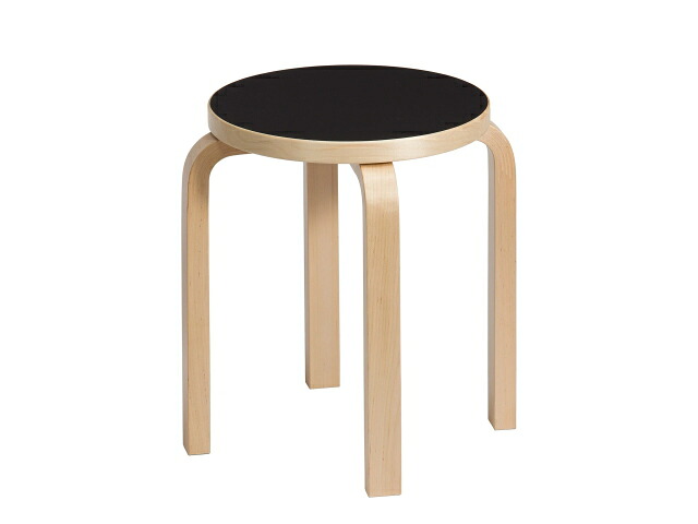 スツールE60　4本脚　ブラックリノリウム　Stool E60