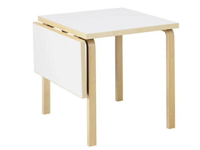 ドロップリーフテーブル DL81C　ホワイトラミネート　Drop-leaf Table DL81C