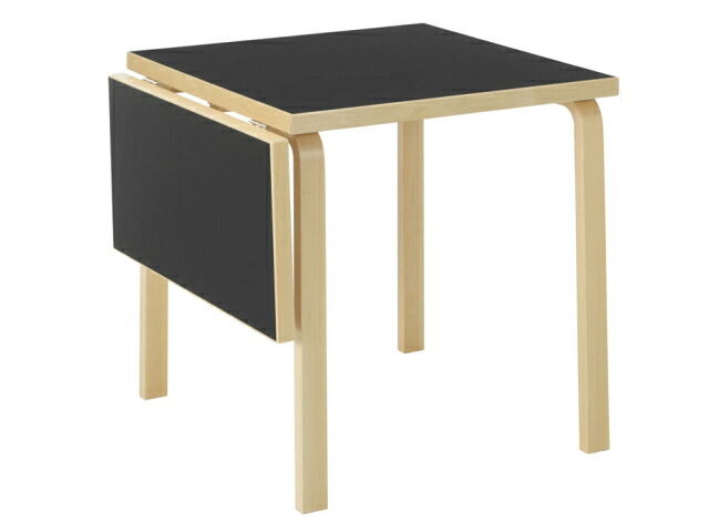 ドロップリーフテーブル DL81C　ブラックリノリウム　Drop-leaf Table DL81C