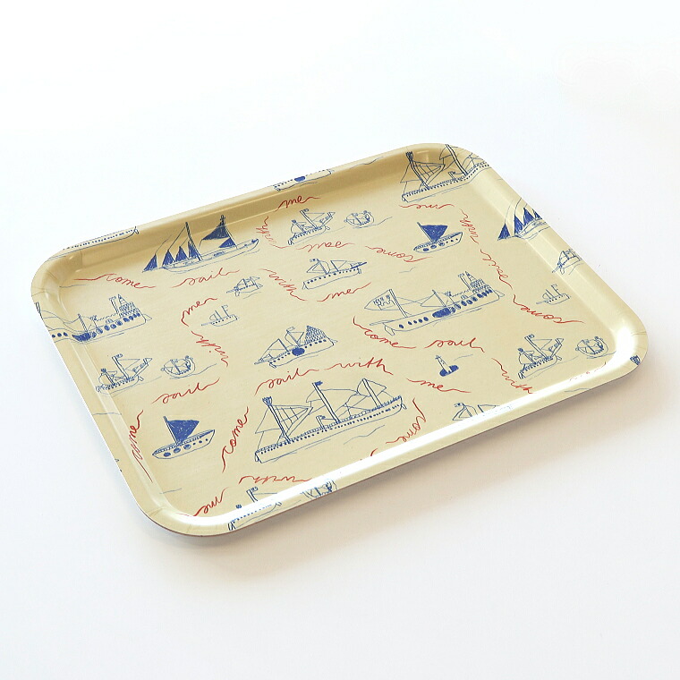 ファインリトルデイ 木製トレイ OHOY イエロー 43×33cm