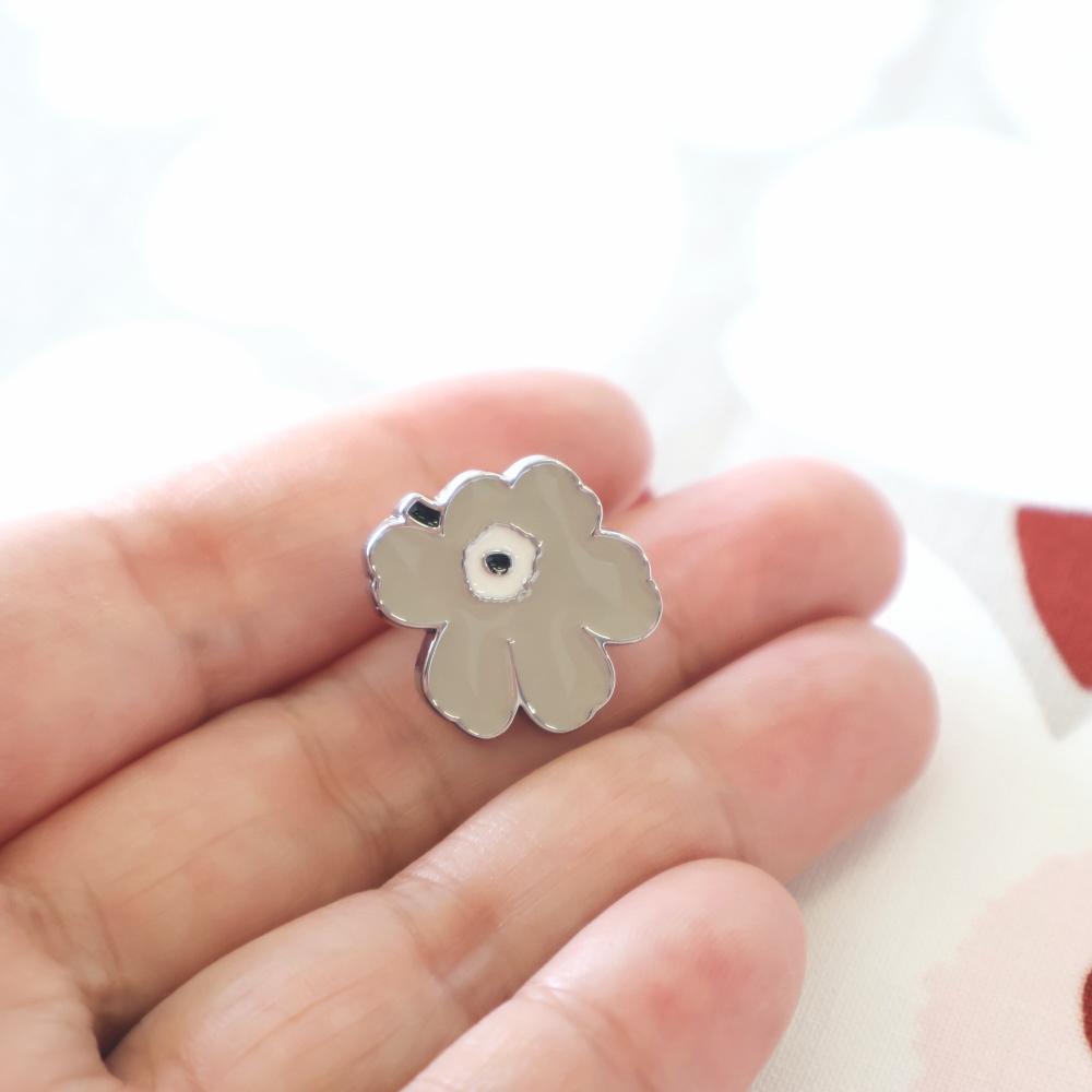 ピンバッチ ウニッコ 単品 小 ライトグレー ばら売り