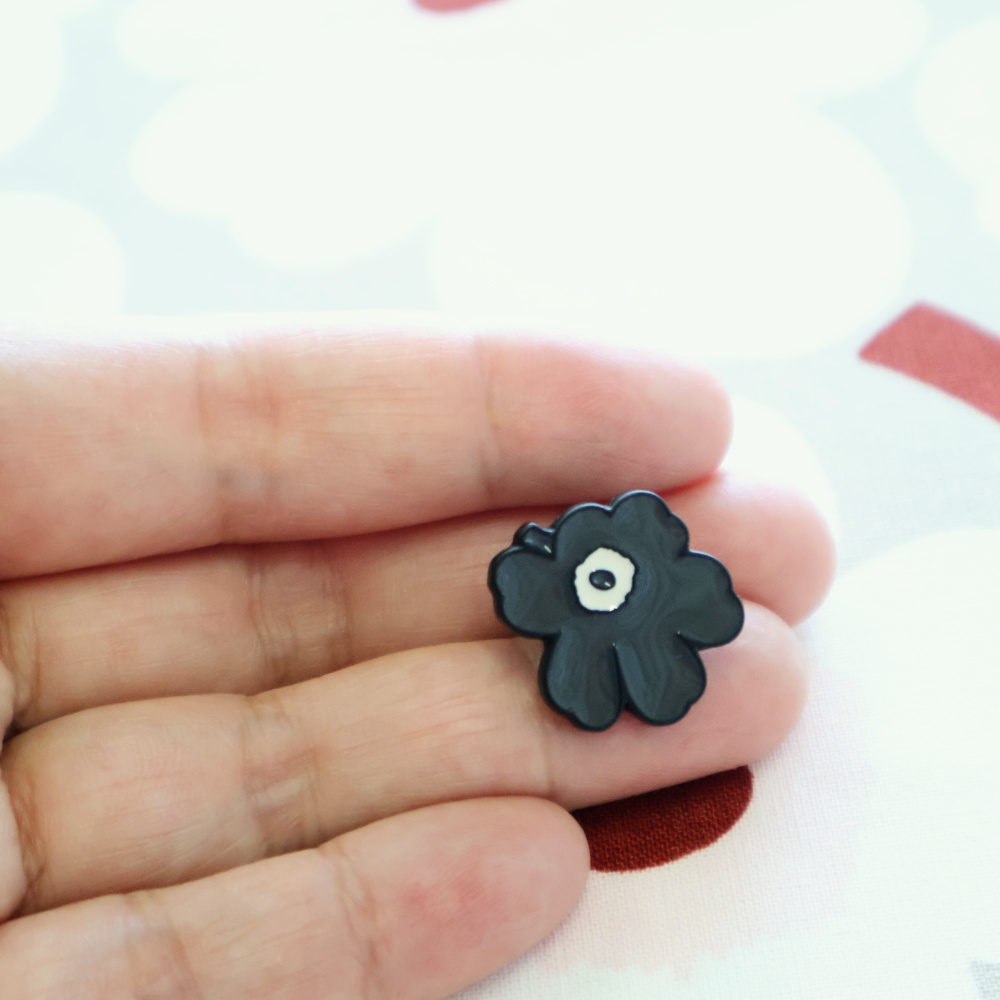 ピンバッチ ウニッコ 単品 小 ブラック ばら売り