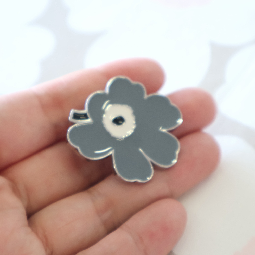 ピンバッチ ウニッコ 単品 中 グレー ばら売り