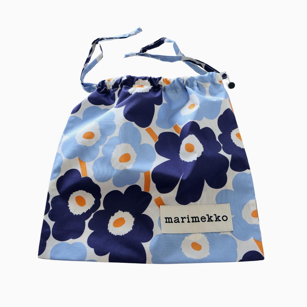 マリメッコ 巾着 エコバッグ ミニウニッコ ブルー ネイビー オレンジ