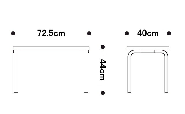 ベンチの寸法図