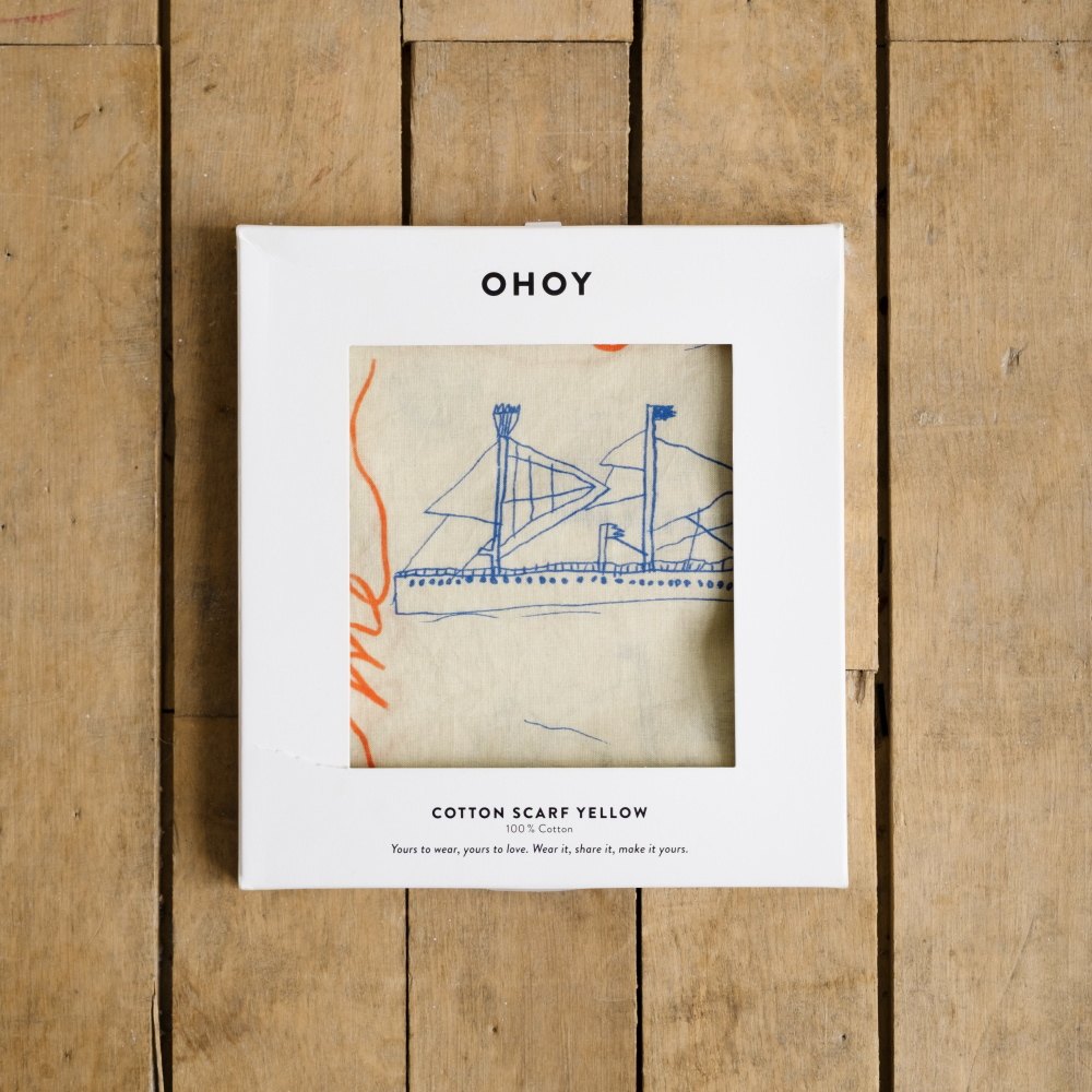 OHOY COTTON SCARF のパッケージ（箱入り・贈りものにも）