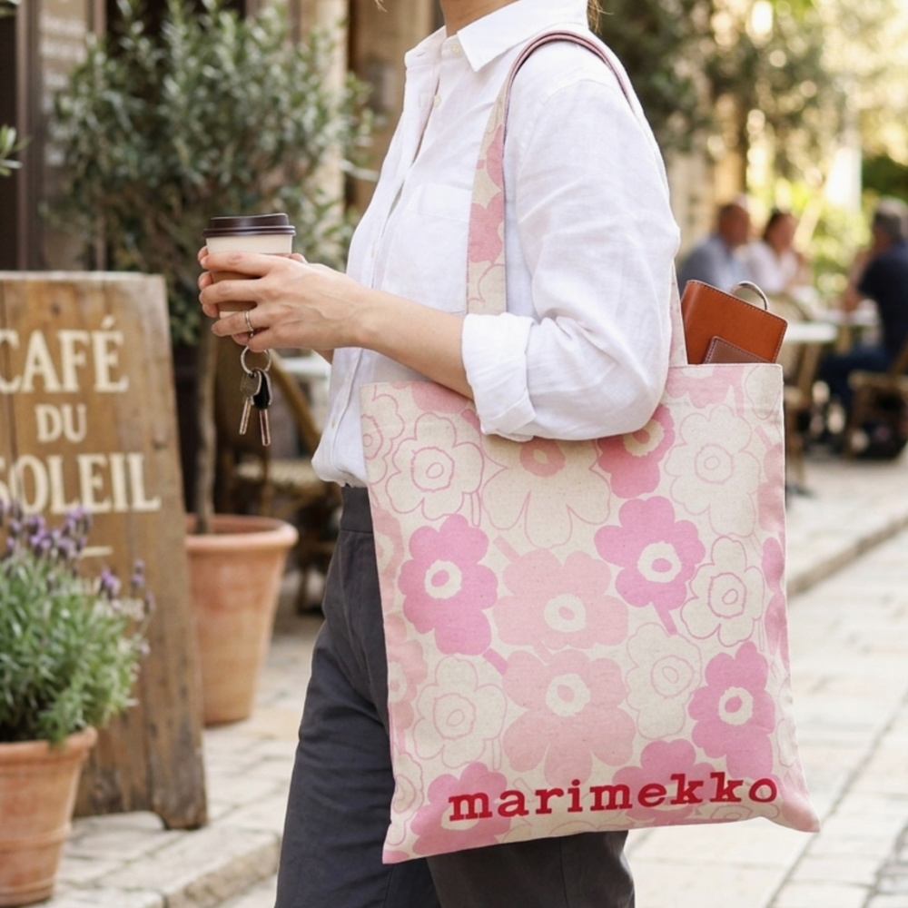 marimekko Unikko トートバッグ ピンク マリメッコ 【日本限定】Vankka Piirto Unikko トートバッグ ピンク