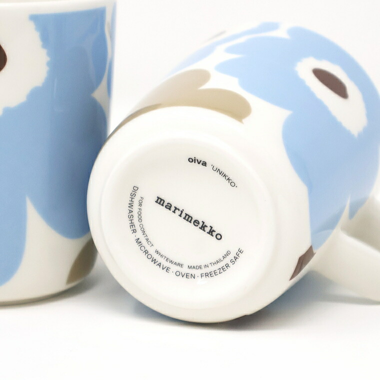 底面の marimekko ロゴと oiva 'UNIKKO' の表示