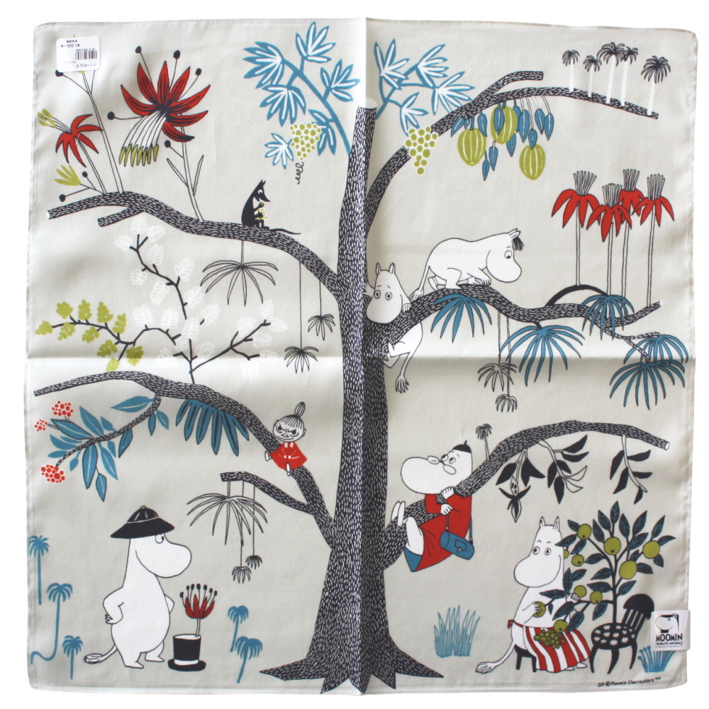 マリメッコ 北欧生地 布 雑貨のインテリアセンター ハンカチ ツリーの上で ベージュ 50cm角 コットン