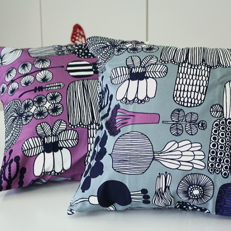 プータルフリンパルハート クッション（パープル＆グレー）